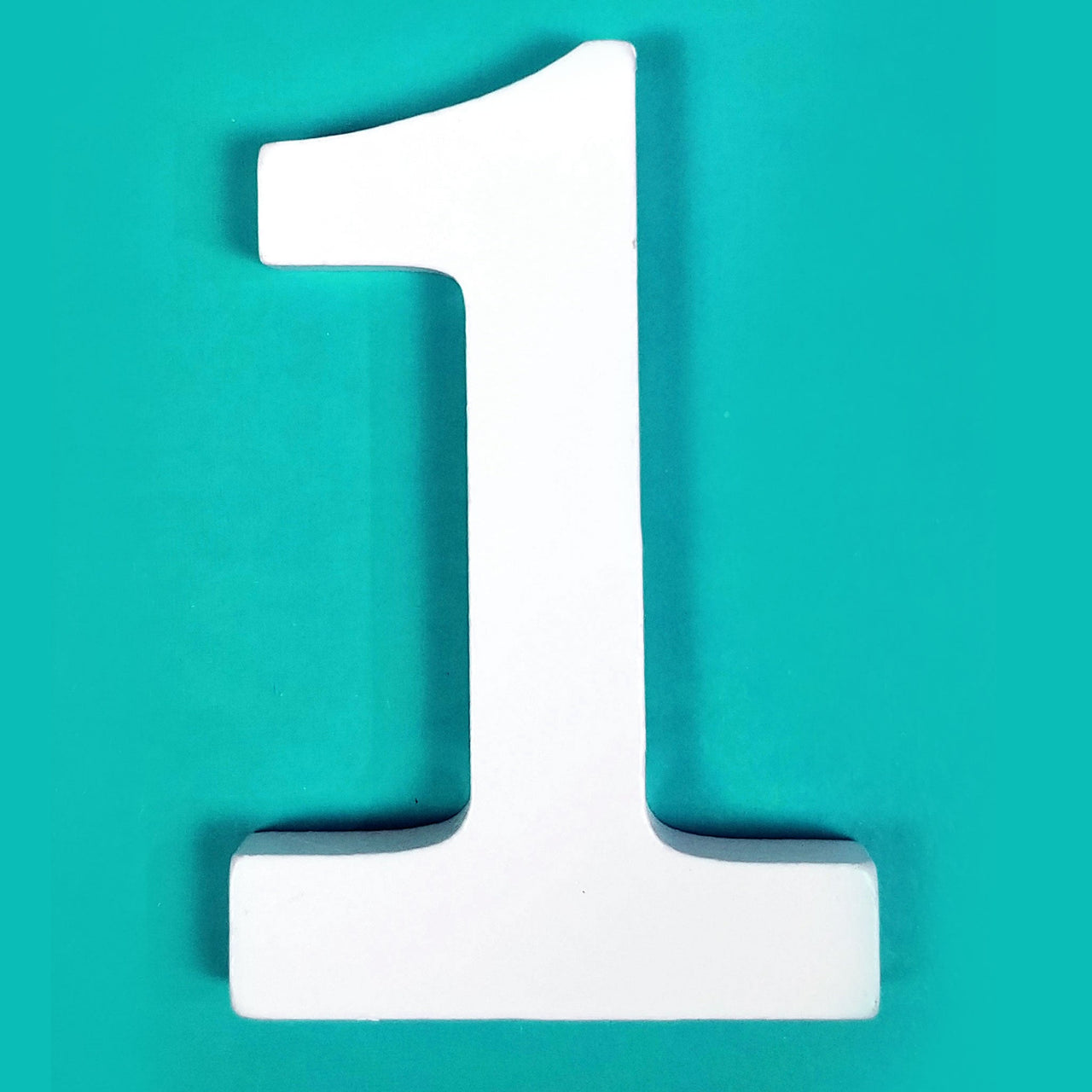 8" White Wood Number - 1 (12 Packs)