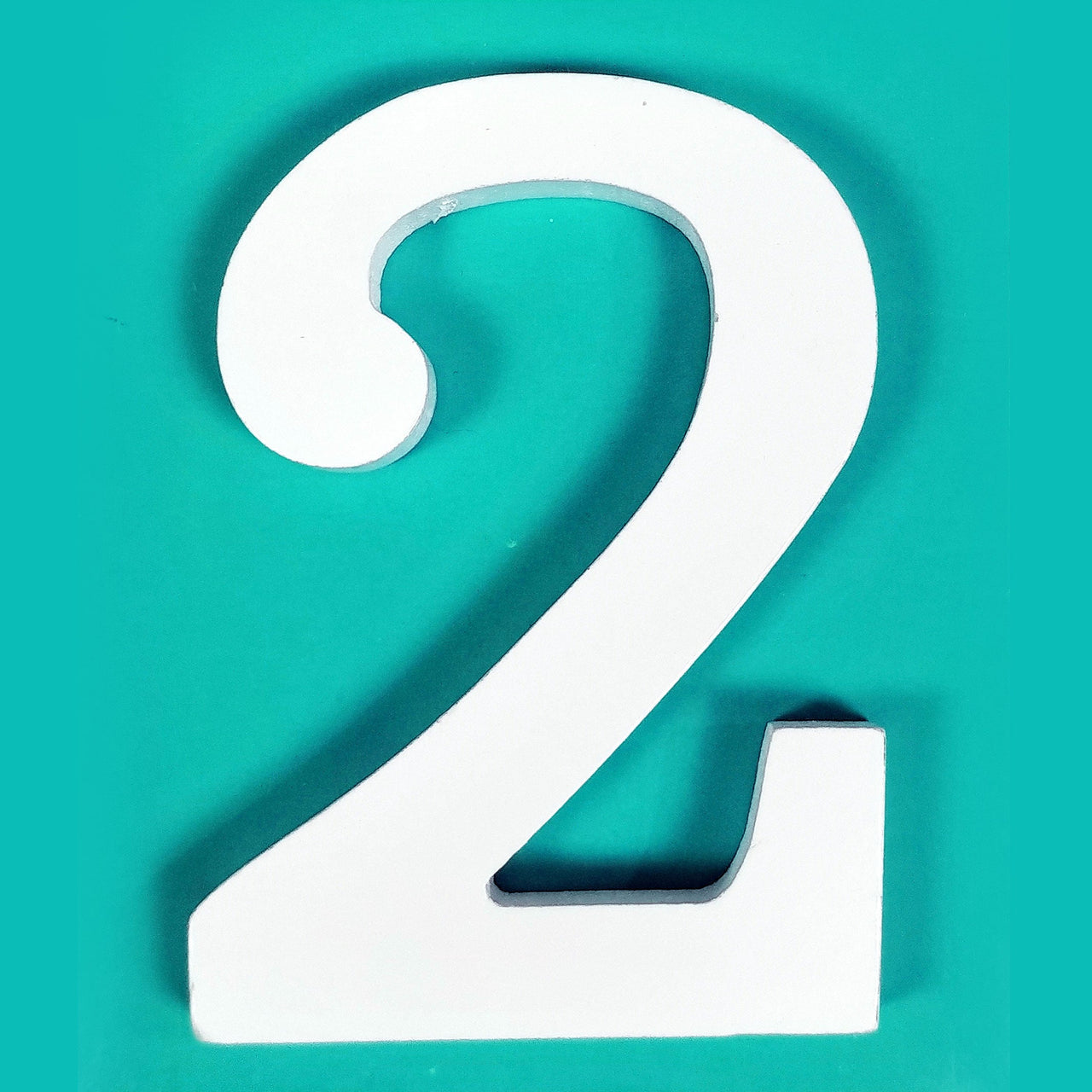 8" White Wood Number - 2 (12 Packs)