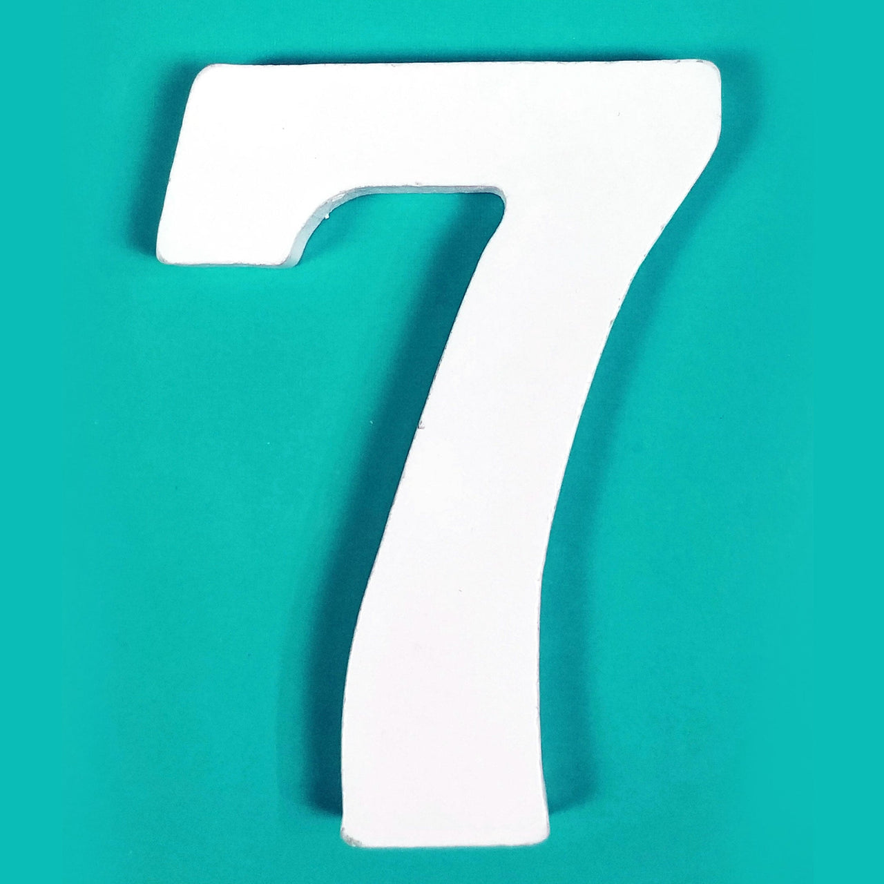 8" White Wood Number - 7 (12 Packs)