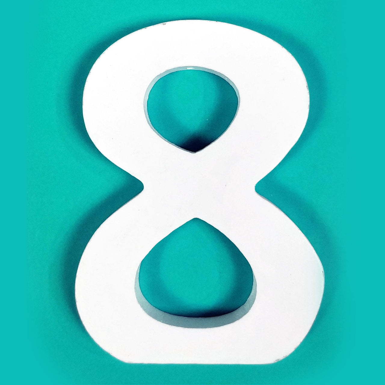 8" White Wood Number - 8 (12 Packs)