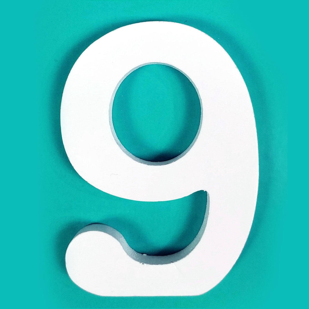 8" White Wood Number - 9 (12 Packs)