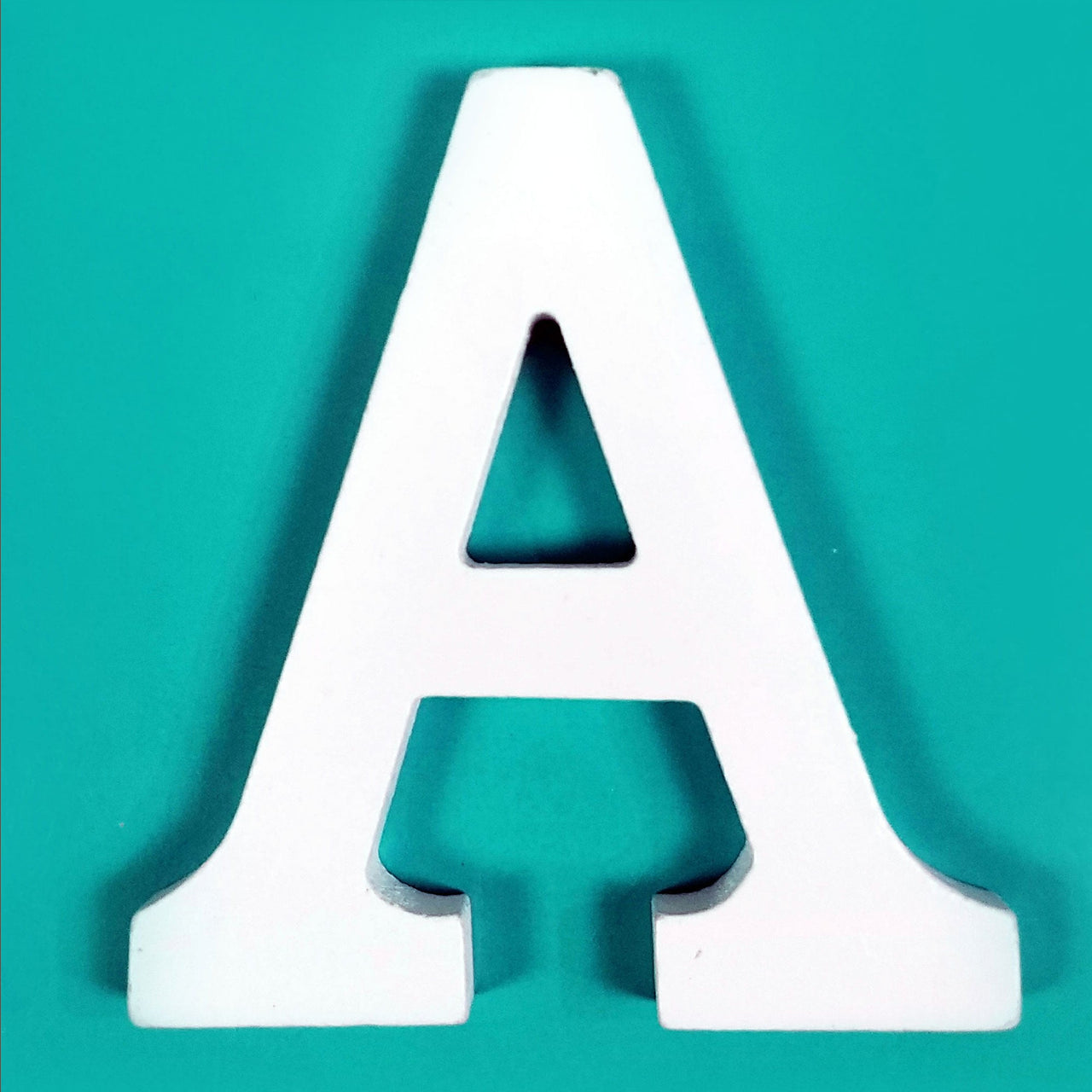 8" White Wood Letter - A (12 Packs)