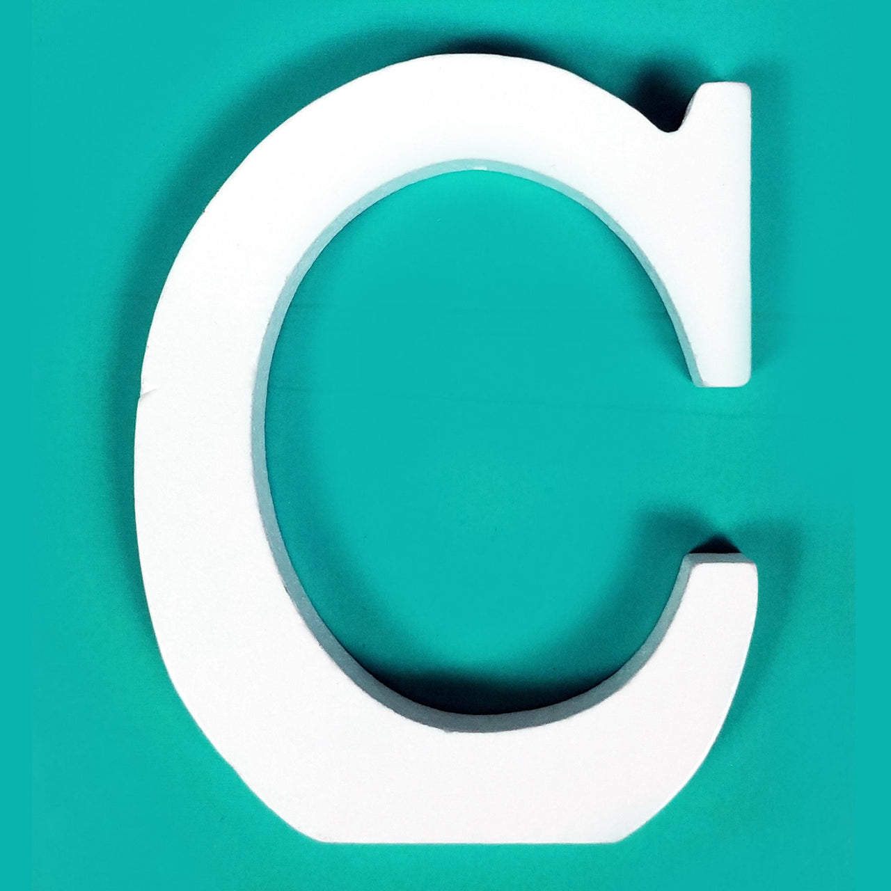 8" White Wood Letter - C (12 Packs)