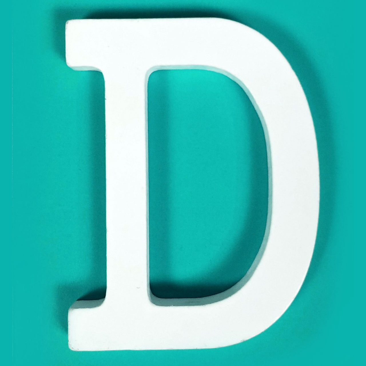 8" White Wood Letter - D (12 Packs)