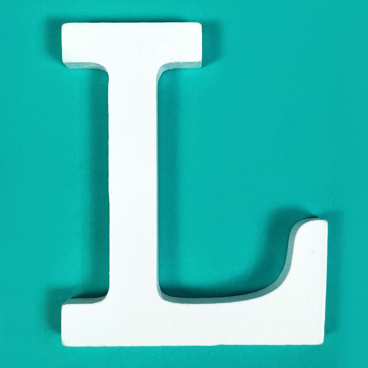 8" White Wood Letter - L (12 Packs)