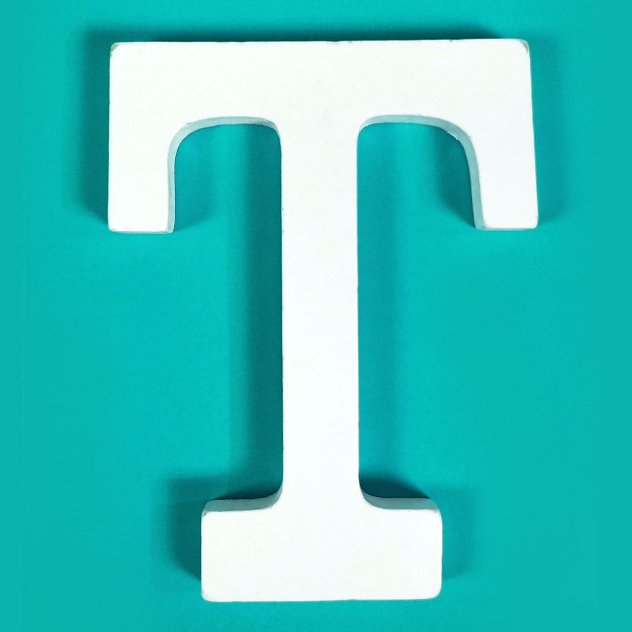 8" White Wood Letter -  T (12 Packs)