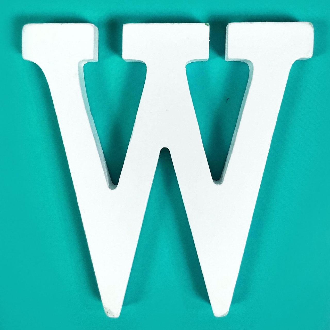 8" White Wood Letter - W (12 Packs)