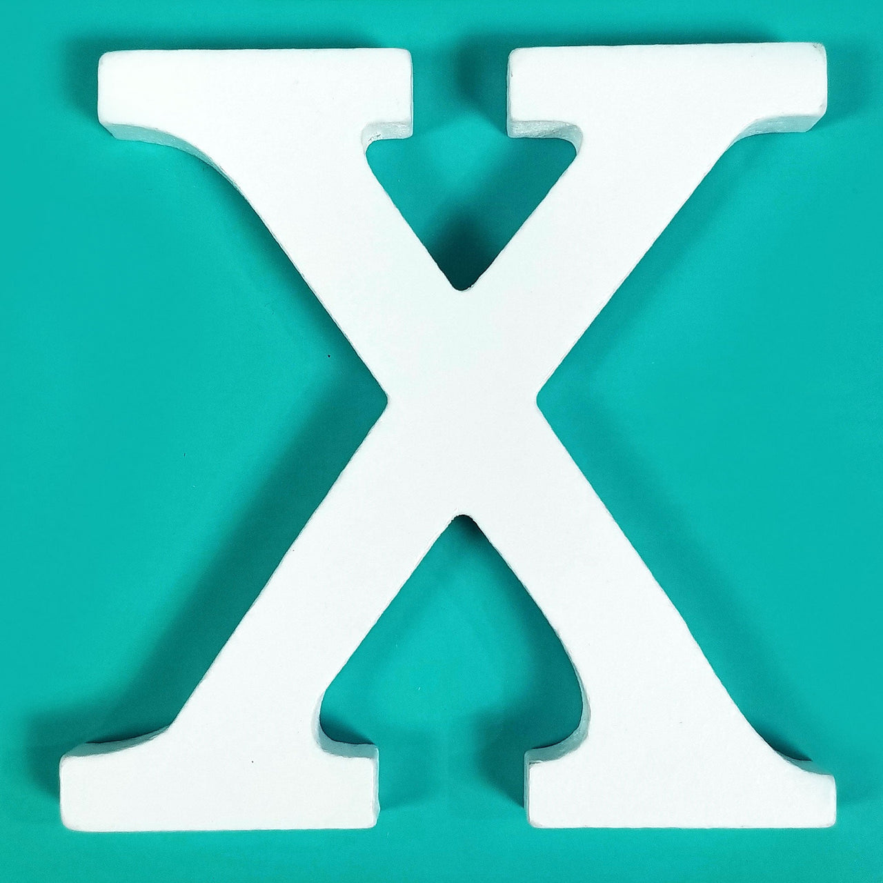 8" White Wood Letter - X (12 Packs)