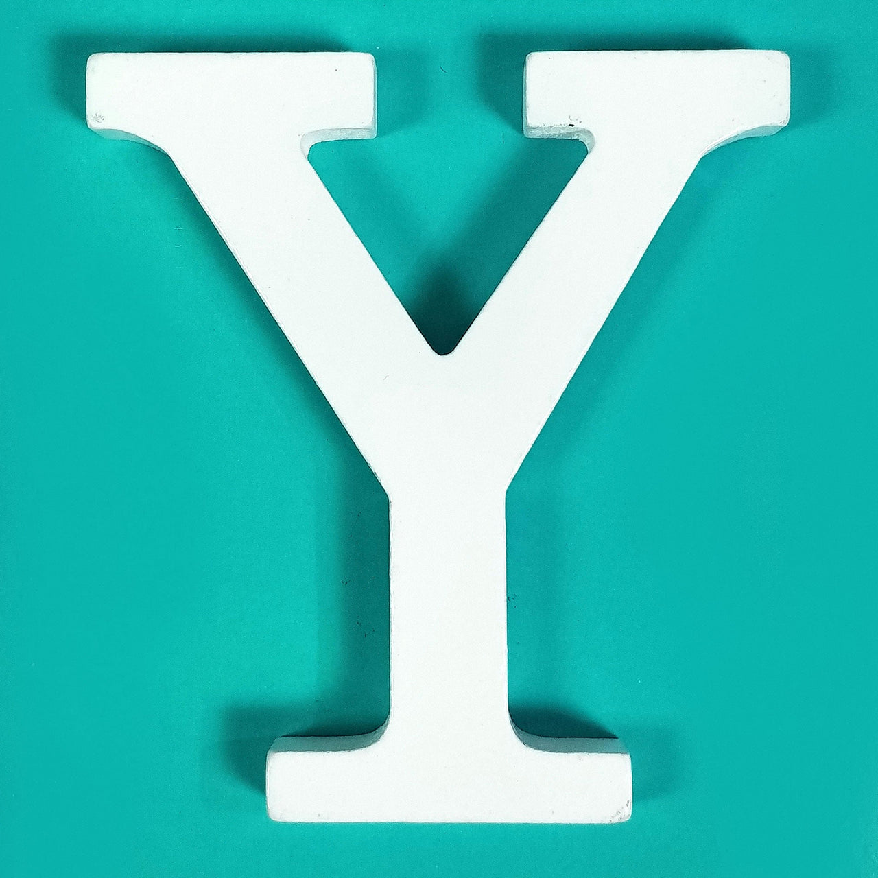 8" White Wood Letter - Y (12 Packs)
