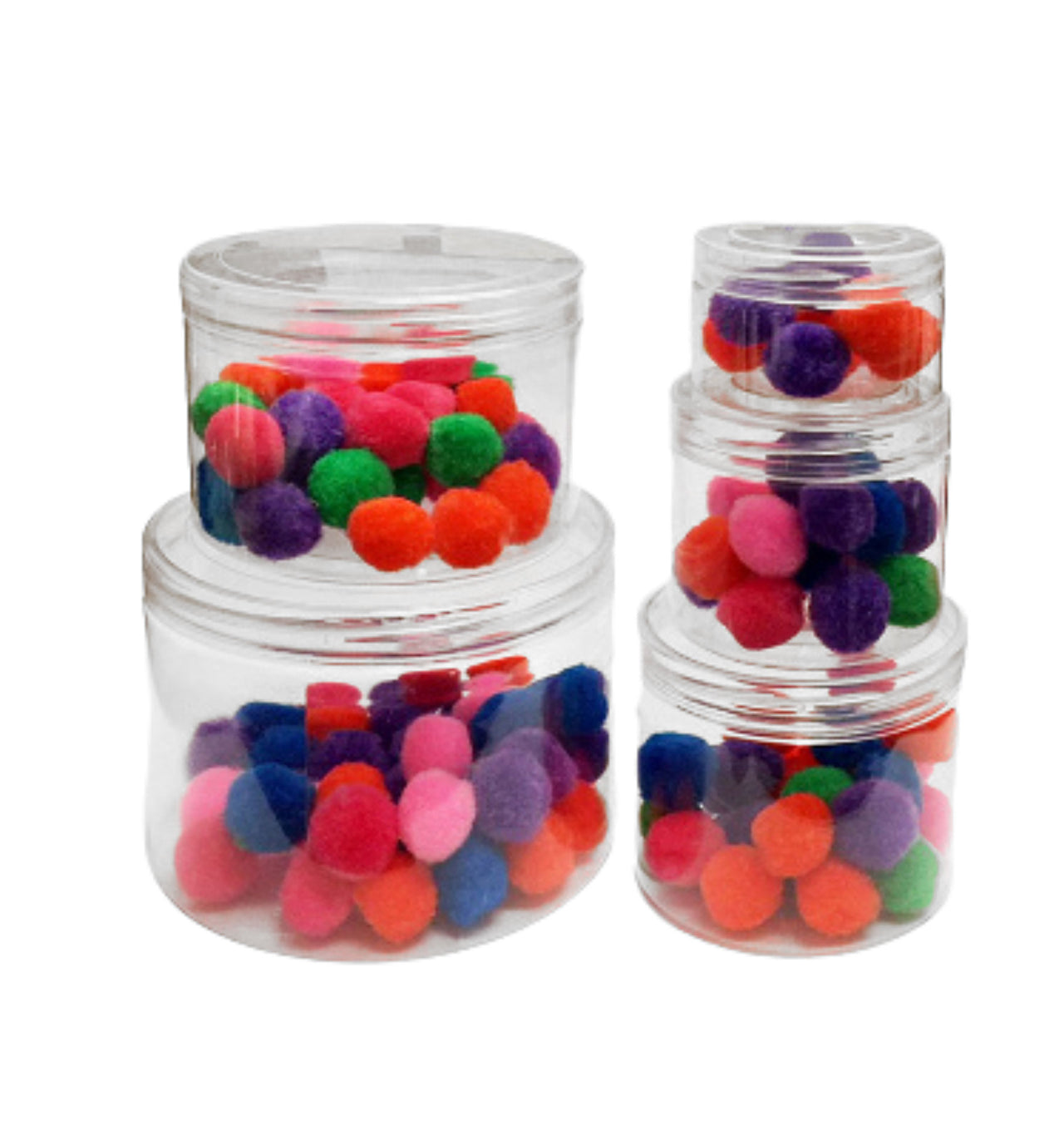5-In-1 Round Plastic Box (12 Packs)
