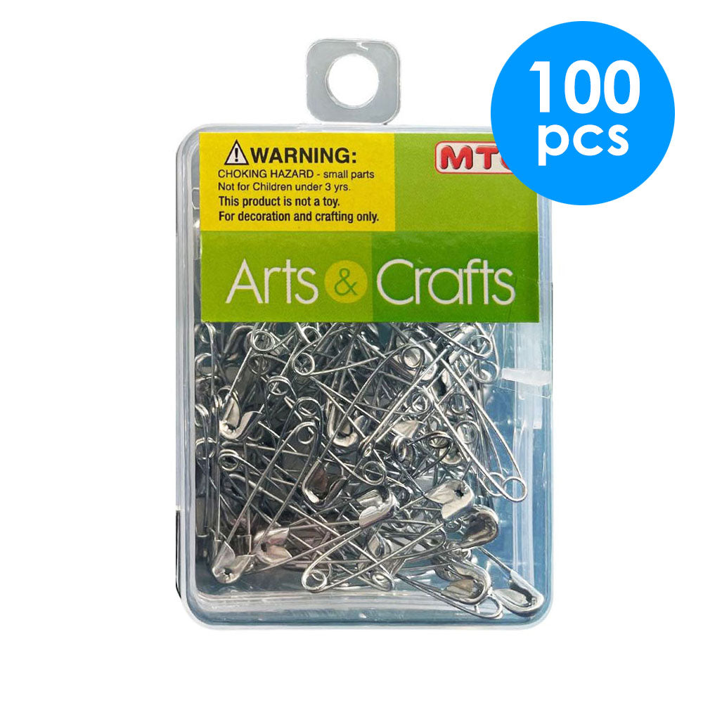 100 Pcs. 2.6 cm Safety Pins - Silver (24 Packs)