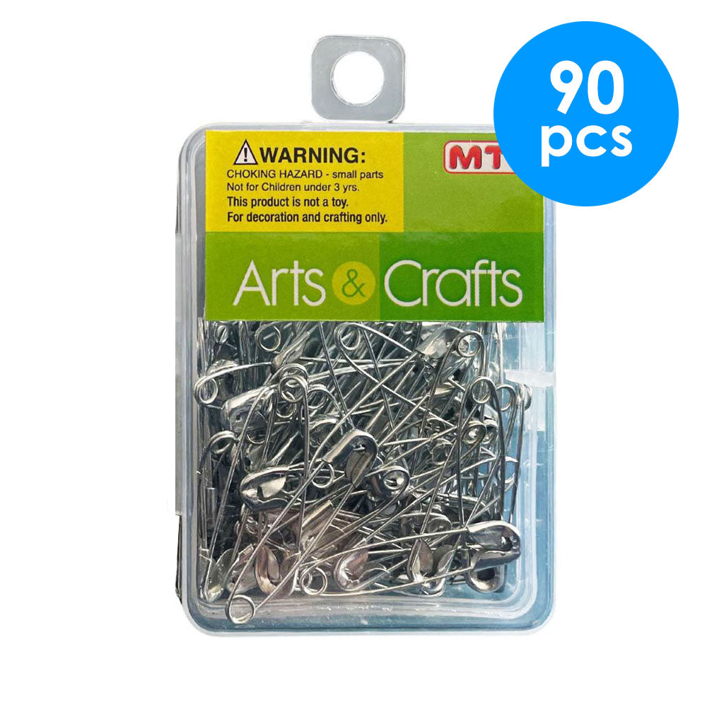 90 Pcs. 3.0 cm Safety Pins - Silver (24 Packs)