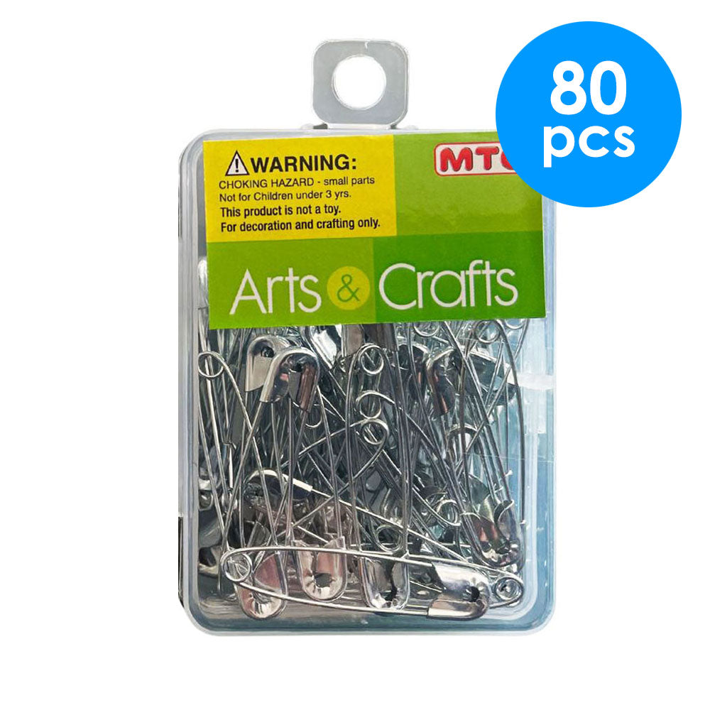 80 Pcs. 3.7 cm Safety Pins - Silver (24 Packs)