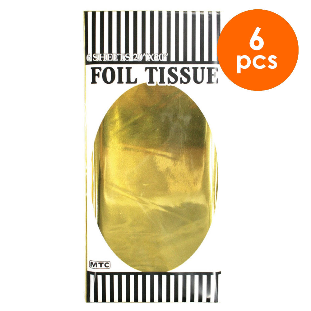 6  Pcs. 20"x20" Foil Wrapping Sheets - Gold (24 Packs)