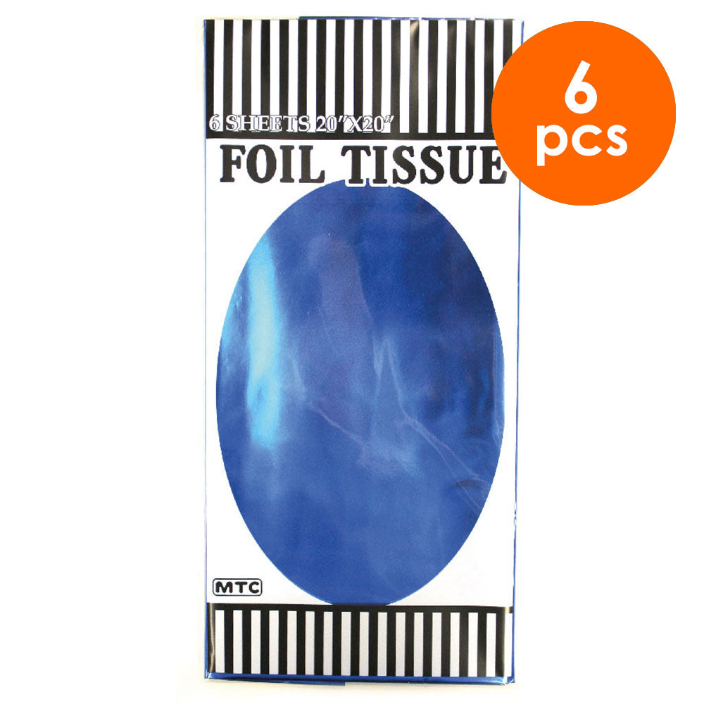 6 Pcs.  20"x20" Foil Wrapping Sheets - Blue (24 Packs)