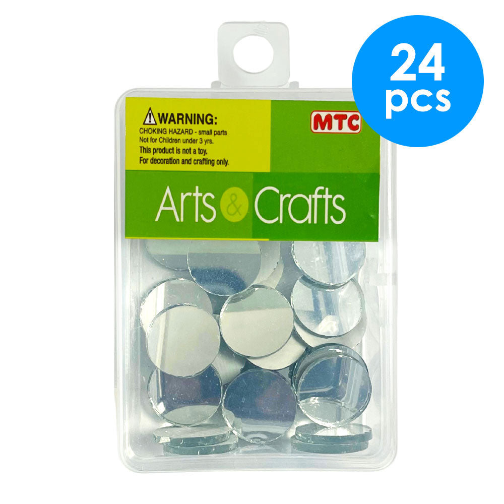24 Pcs. 2 cm Diameter Round Mirrors (24 Packs)