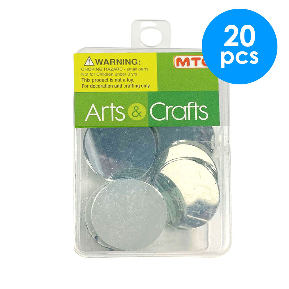 20 Pcs. 2.5 cm Diameter Round Mirror (24 Packs)