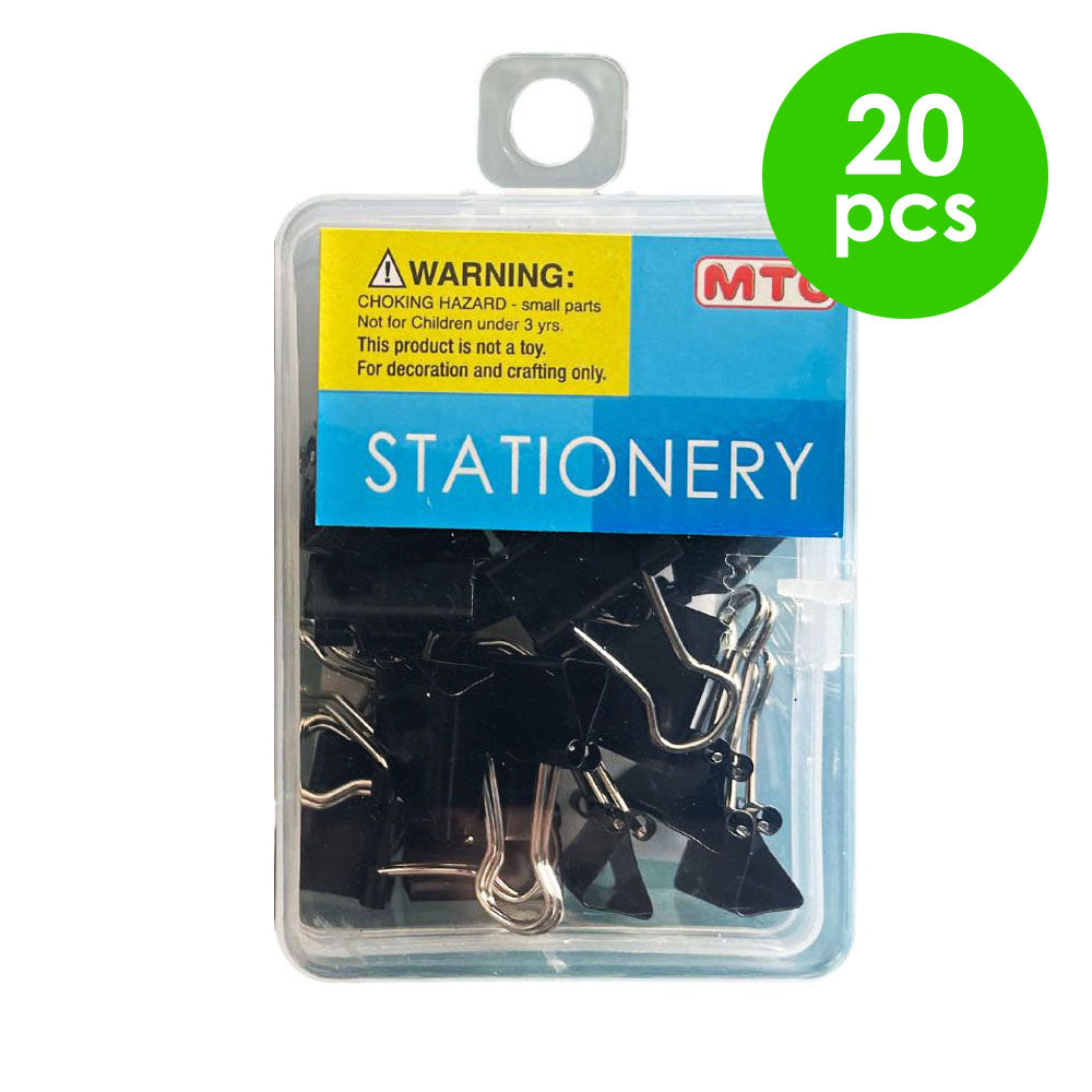 20 Pcs. 1.5Cm Binder Clips - Black (24 Packs)