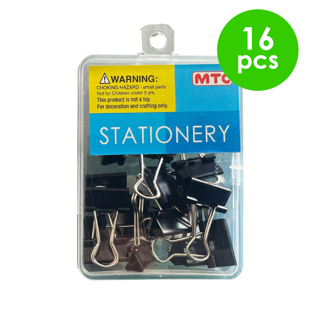 16 Pcs. 2.0Cm Binder Clips - Black (24 Packs)