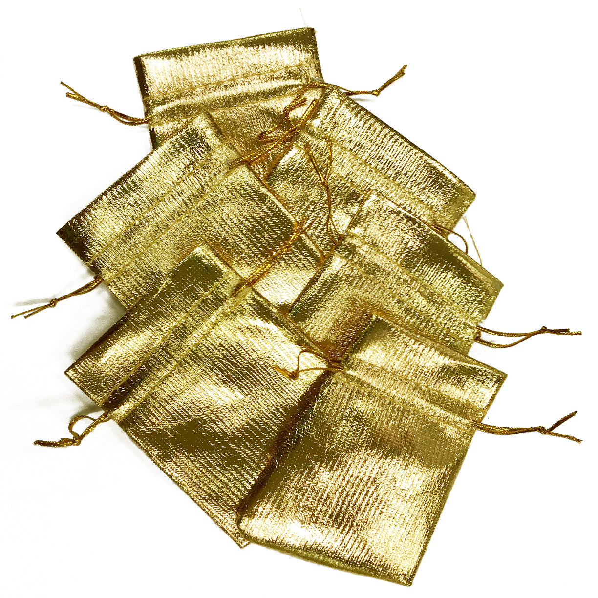 6 Pcs. 2.75x3.5" Metallic Pouches - Gold (24 Packs)