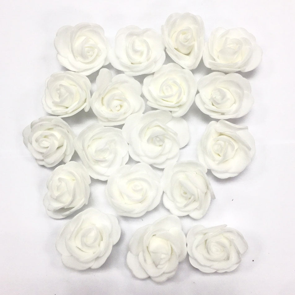 18 Pcs. 3.5 cm Foam Roses - White (24 Packs)