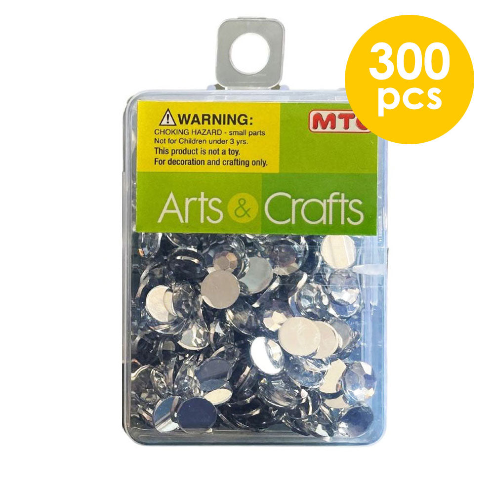 300 Pcs. 8 mm Round Rhinestones - Silver (24 Packs)