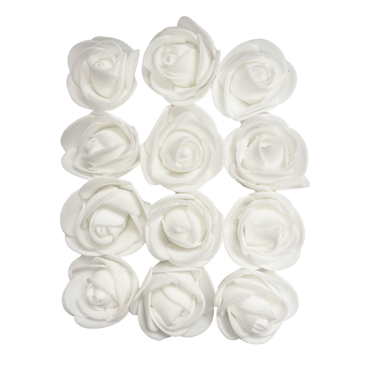 12 Pcs. 4 cm Foam Roses - White (24 Packs)