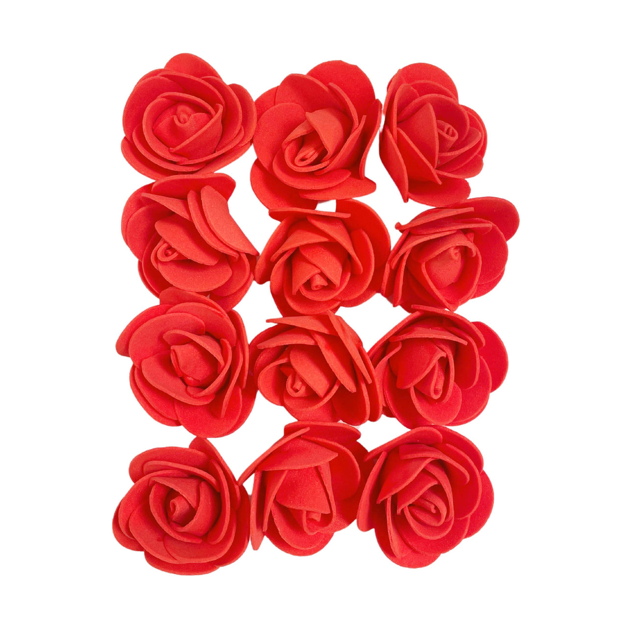 12 Pcs. 4 cm Foam Roses - Red (24 Packs)