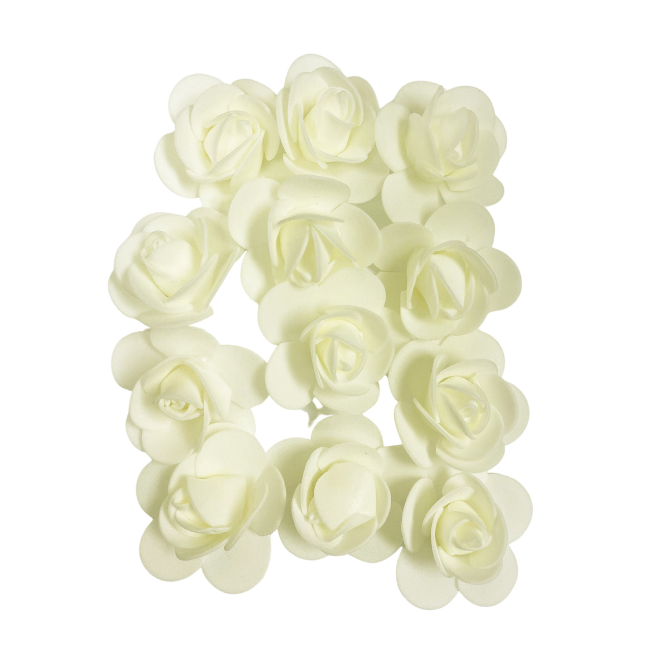 12 Pcs. 4 cm Foam Roses - Beige (24 Packs)