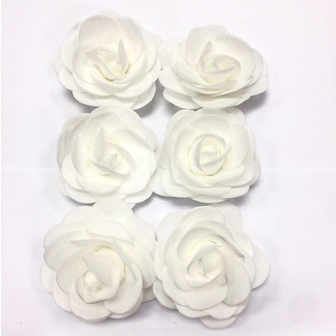 6 Pcs. 5 Cm Foam Roses-White (24 Packs)