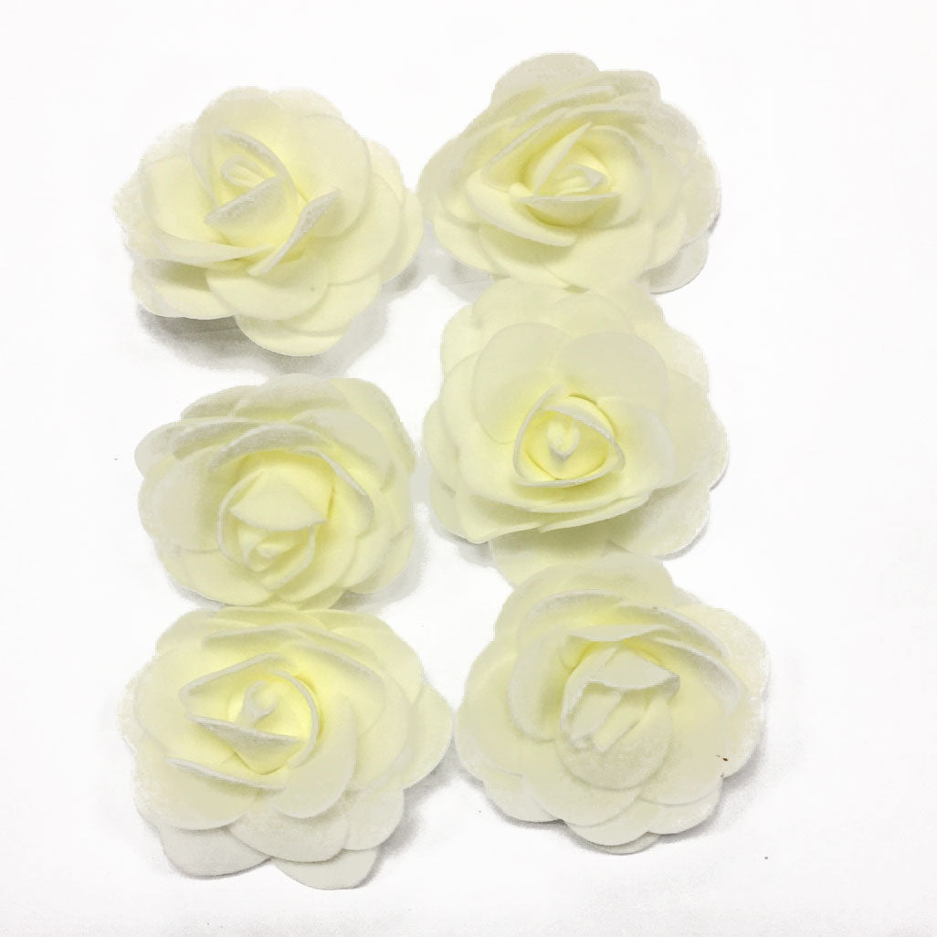 6 Pcs. 5 Cm Foam Roses-Beige (24 Packs)
