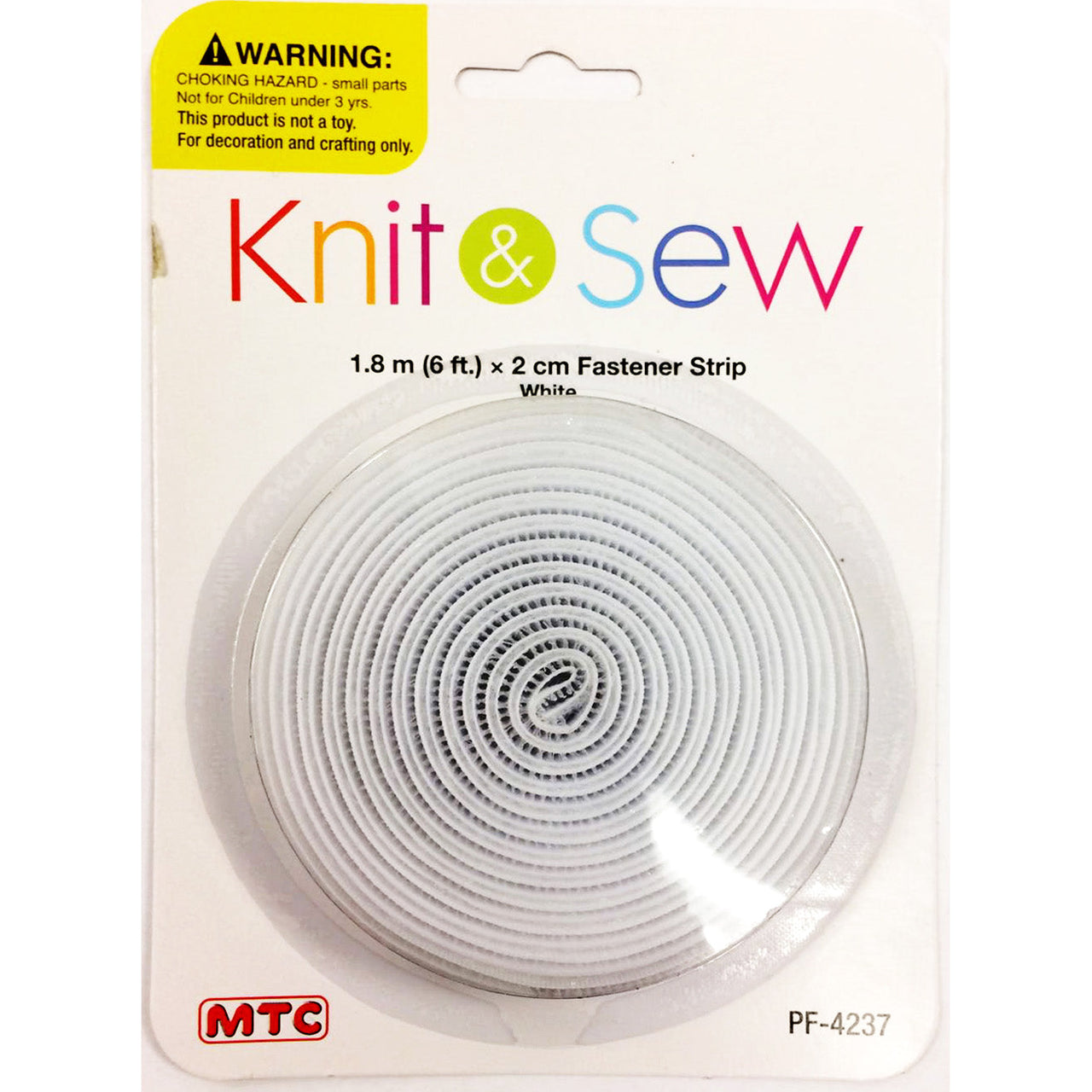 1.8 m x 2 cm Fastener Strip - White (24 Packs)
