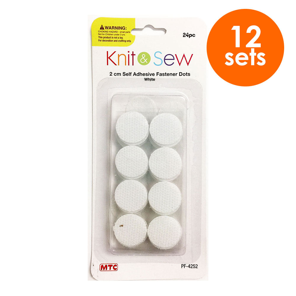 12 Sets 2 cm Fastener Dots - White (24 Packs)
