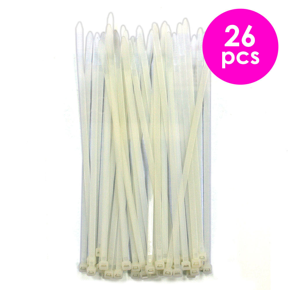 26 Pcs. 20 cm Cable Ties - White (24 Packs)