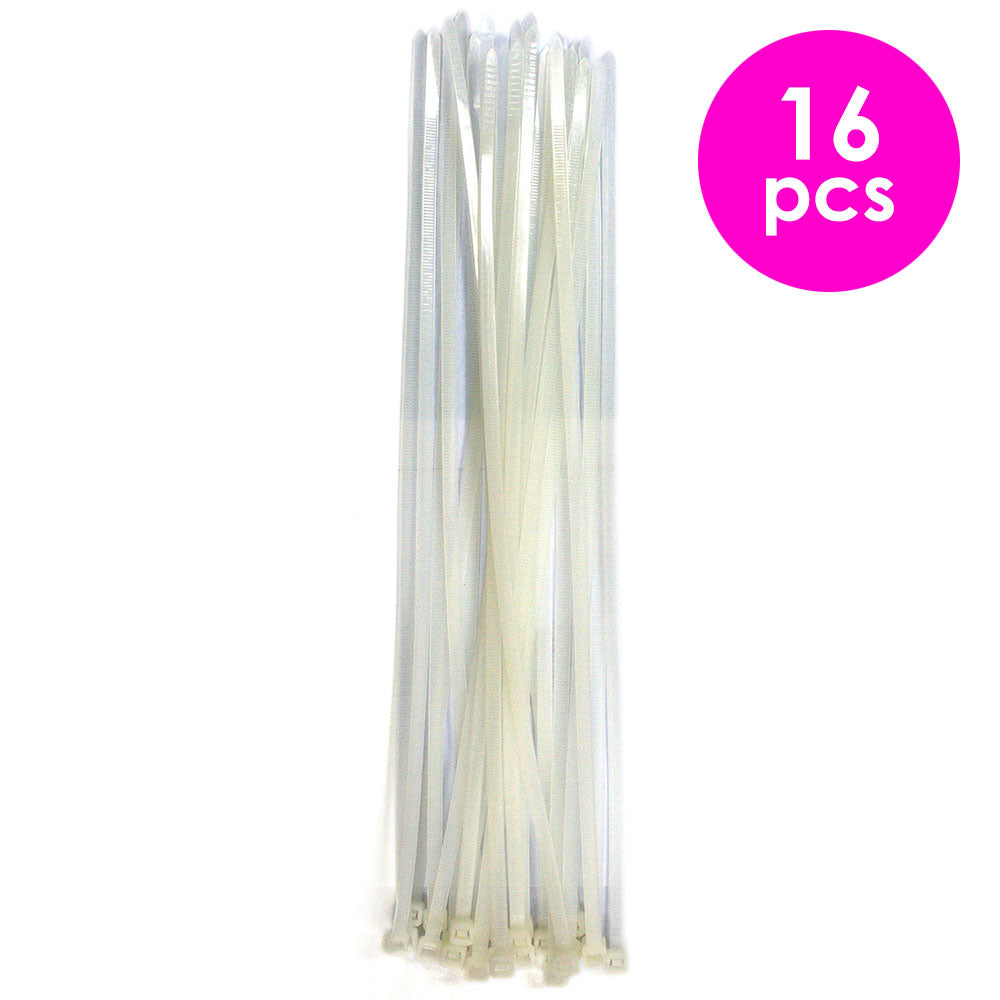 16 Pcs. 30 cm Cable Ties - White (24 Packs)