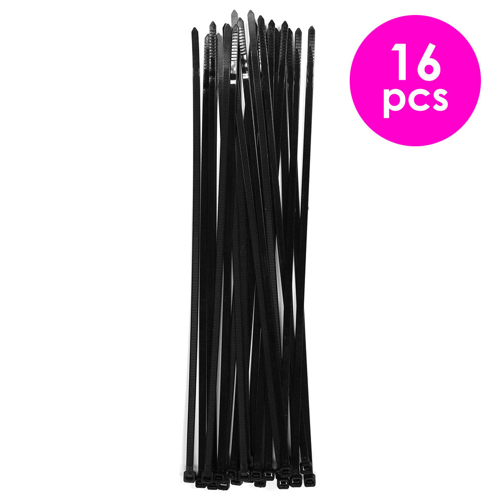 16 Pcs. 30 cm Cable Ties - Black (24 Packs)