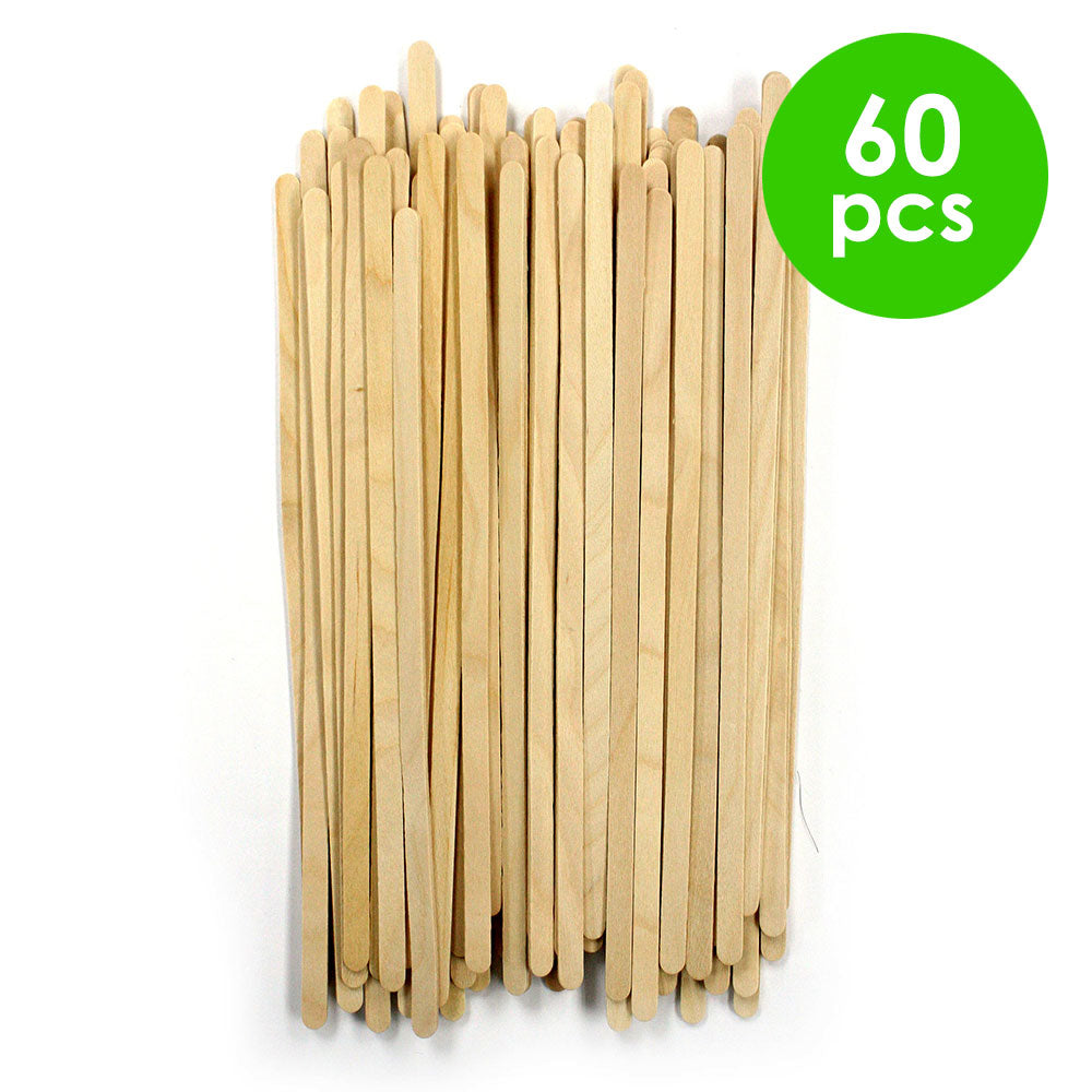 60 Pcs. 7.5"X0.25" Wood Sticks - Natural (24 Packs)