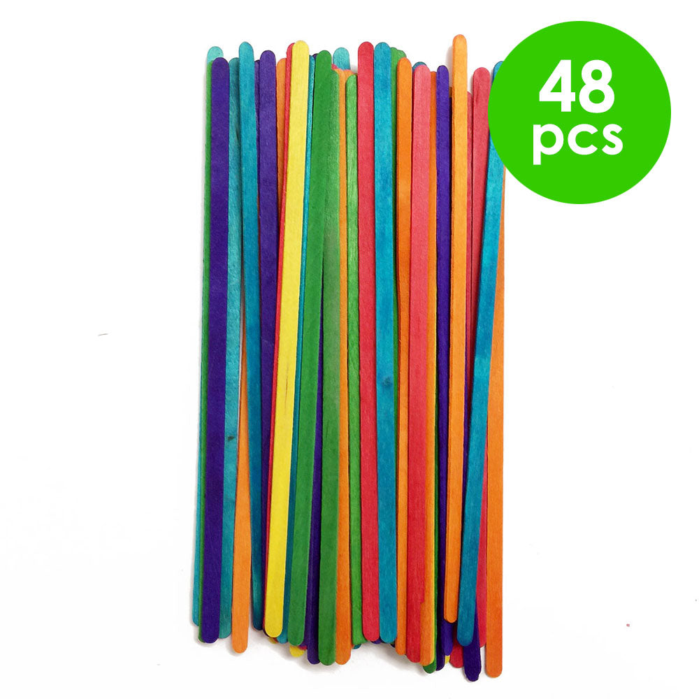 48 Pcs. 7.5"X0.25" Wood Sticks - Assorted(24 Packs)