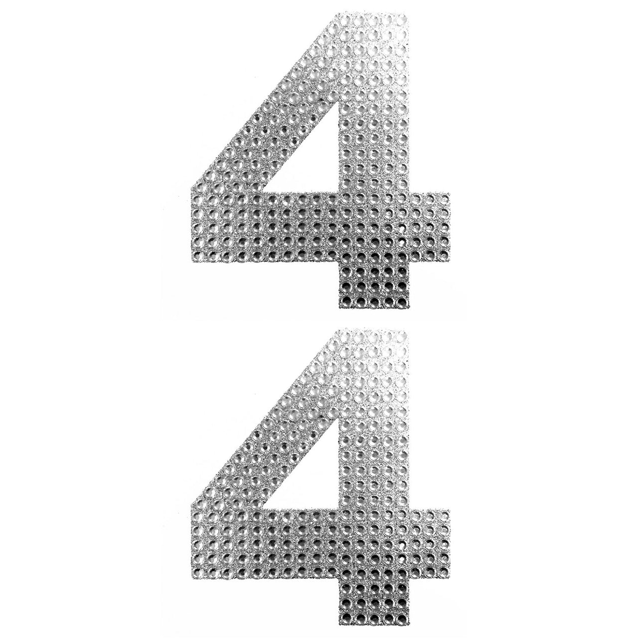 2 Pc 4" Rhinestone Stickers - #4 Silver (24 Packs)