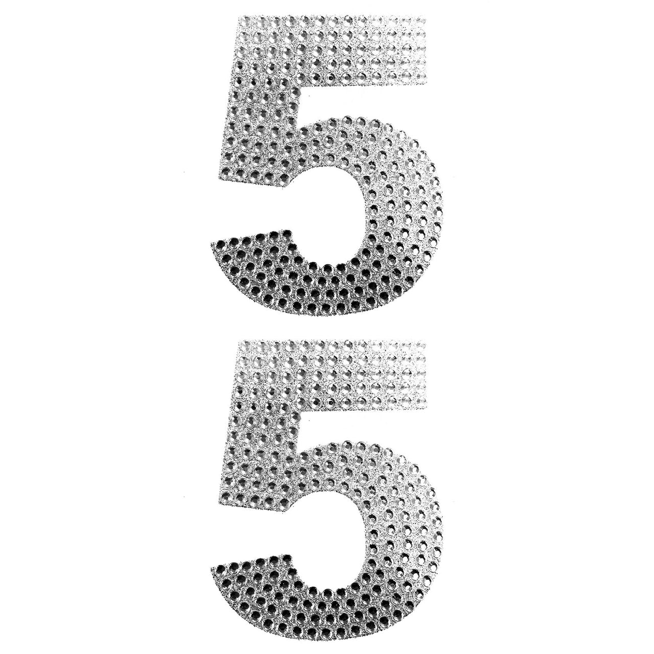 2 Pc 4" Rhinestone Stickers - #5 Silver (24 Packs)