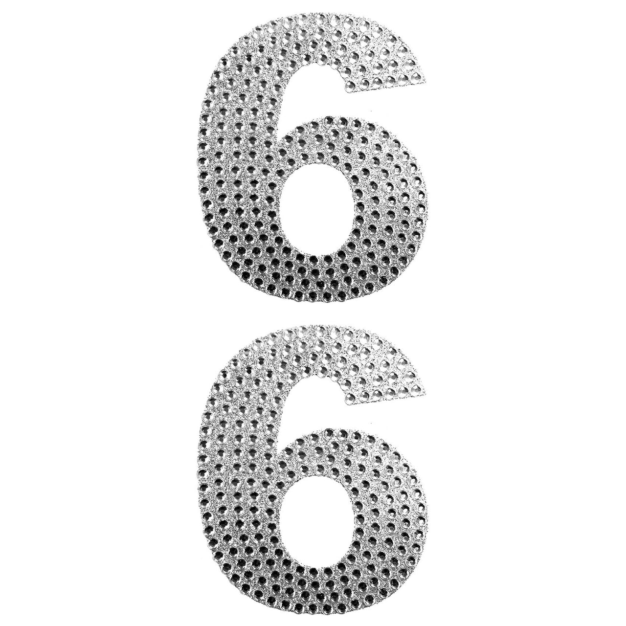 2 Pc 4" Rhinestone Stickers - #6 Silver (24 Packs)