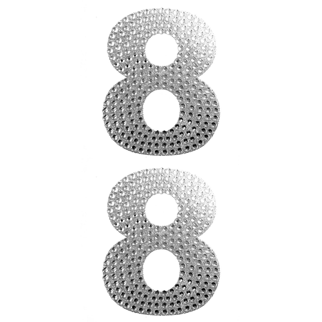 2 Pcs. 4" Rhinestone Stickers - #8 Silver (24 Packs)
