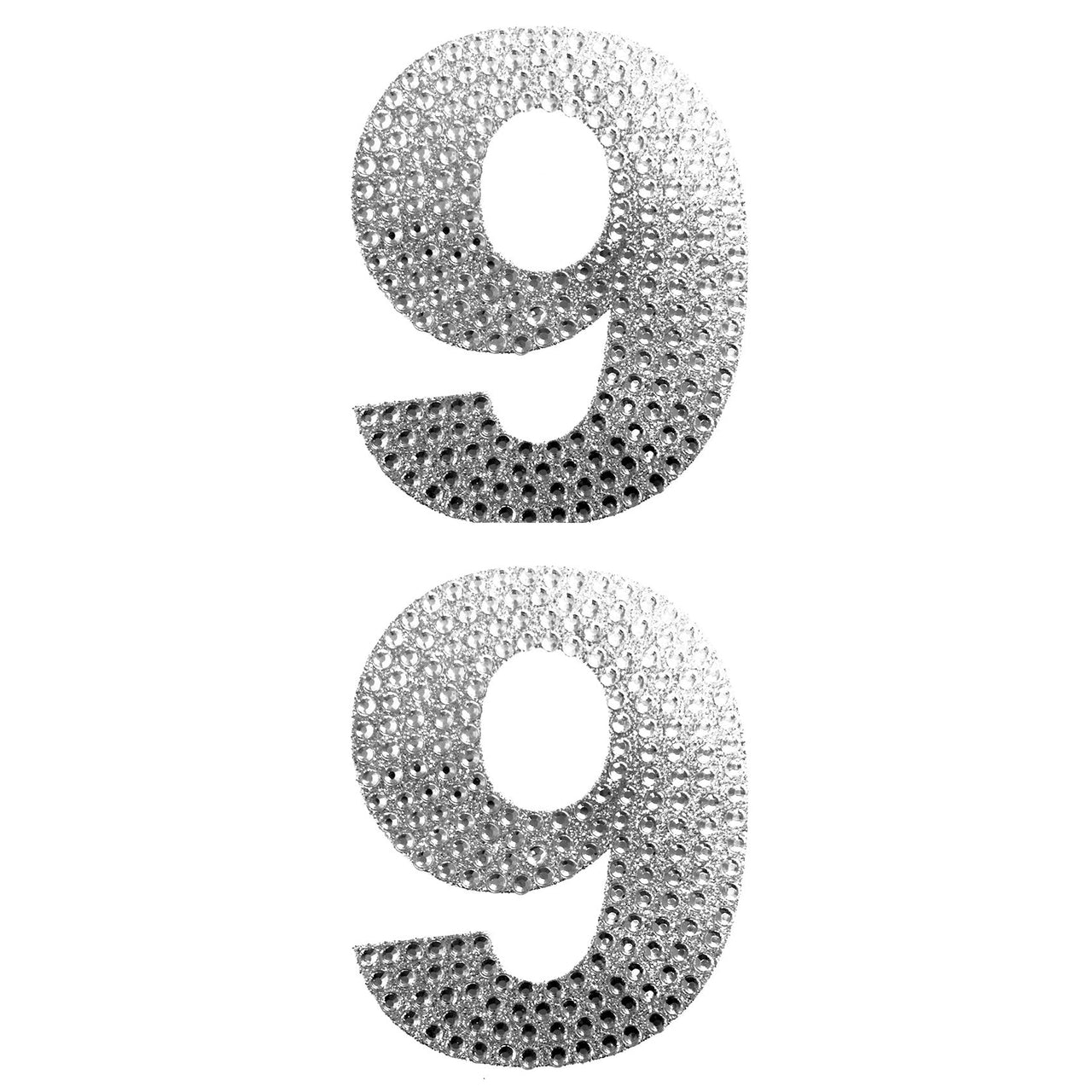 2 Pcs. 4" Rhinestone Stickers- #9 Silver (24 Packs)