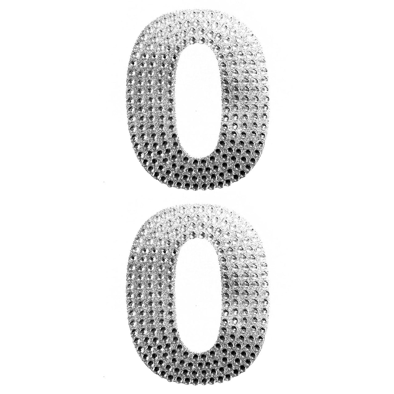 2 Pcs. 4" Rhinestone Stickers - #0 Silver (24 Packs)
