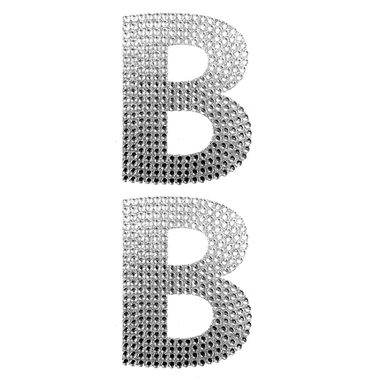 2 Pcs. 4" Rhinestone Stickers - B Silver (24 Packs)