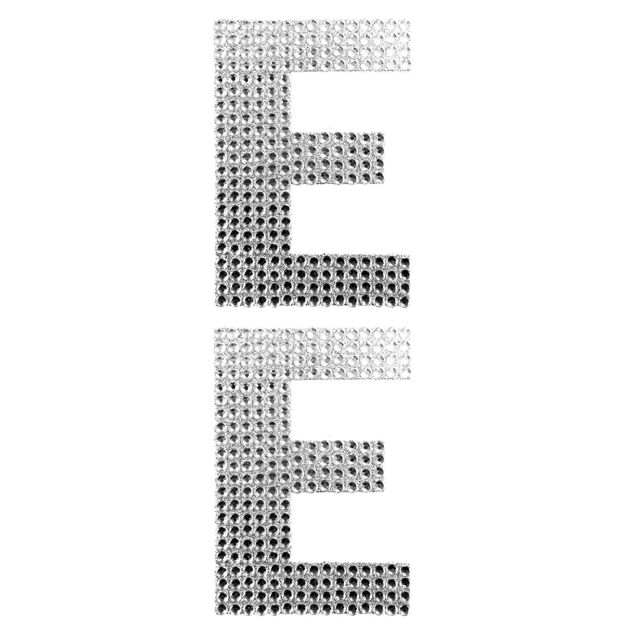 2 Pcs. 4" Rhinestone Stickers - E Silver (24 Packs)