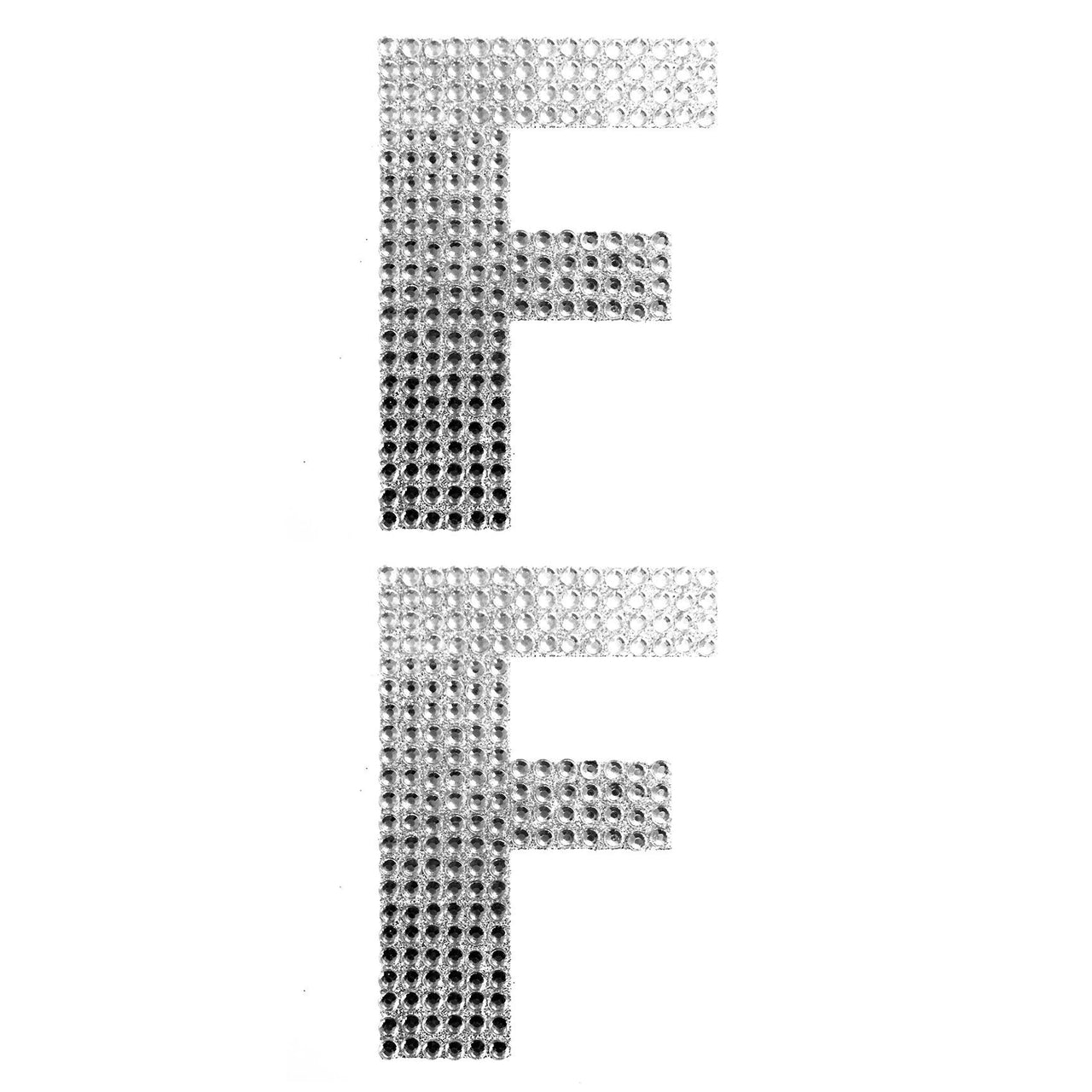 2 Pcs. 4" Rhinestone Stickers - F Silver (24 Packs)