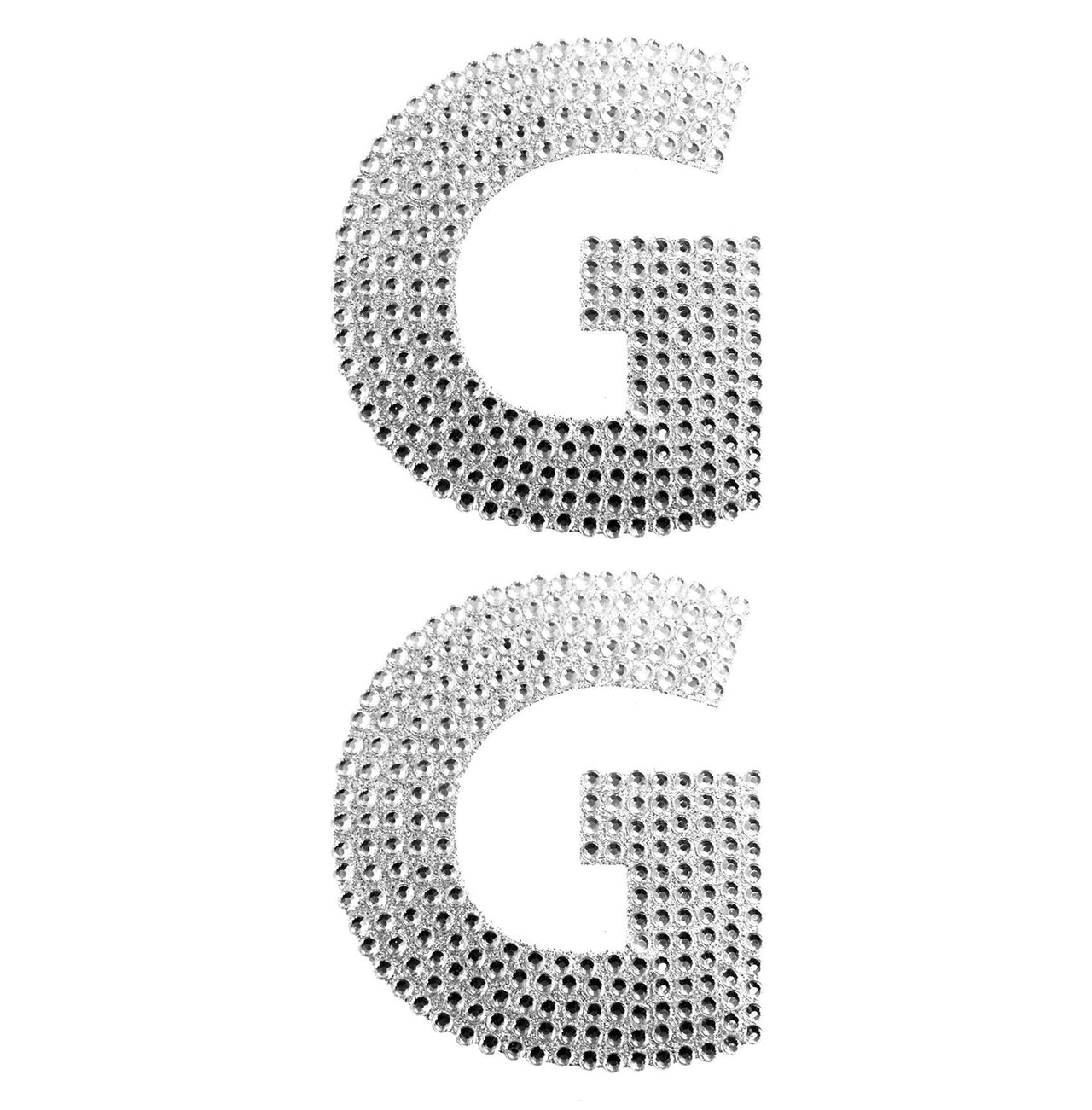 2 Pcs. 4" Rhinestone Stickers - G Silver (24 Packs)