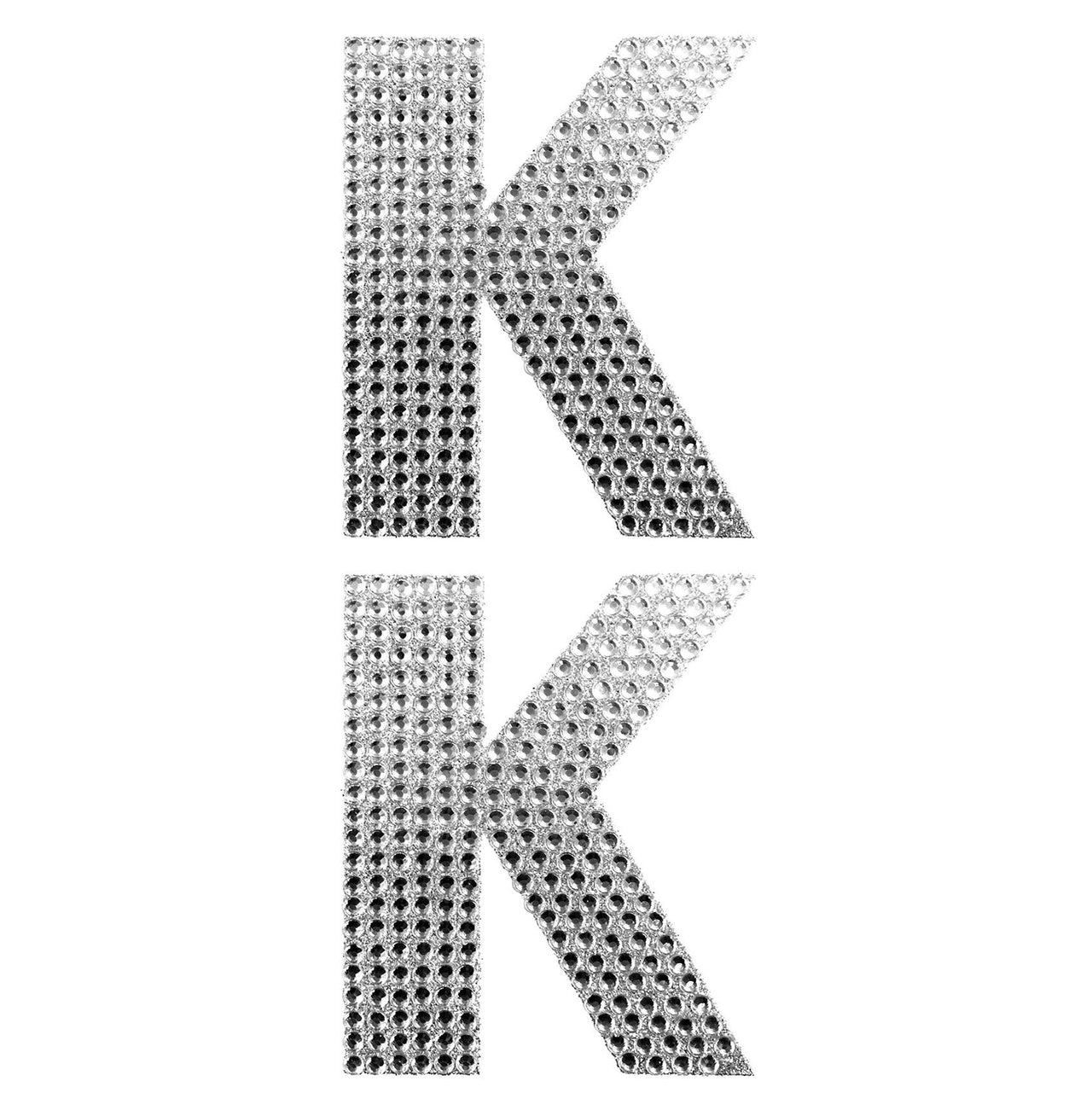 2 Pcs. 4" Rhinestone Stickers - K Silver (24 Packs)