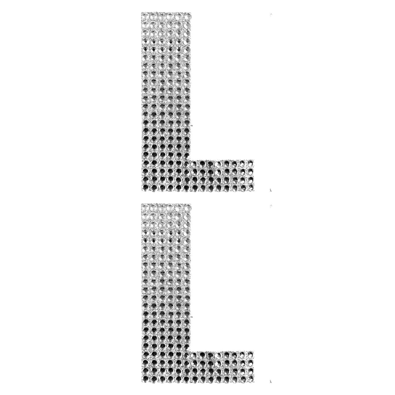 2 Pcs. 4" Rhinestone Stickers - L Silver (24 Packs)